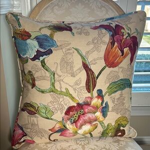 Calico Corners Chinoiserie Floral Toile Pillow